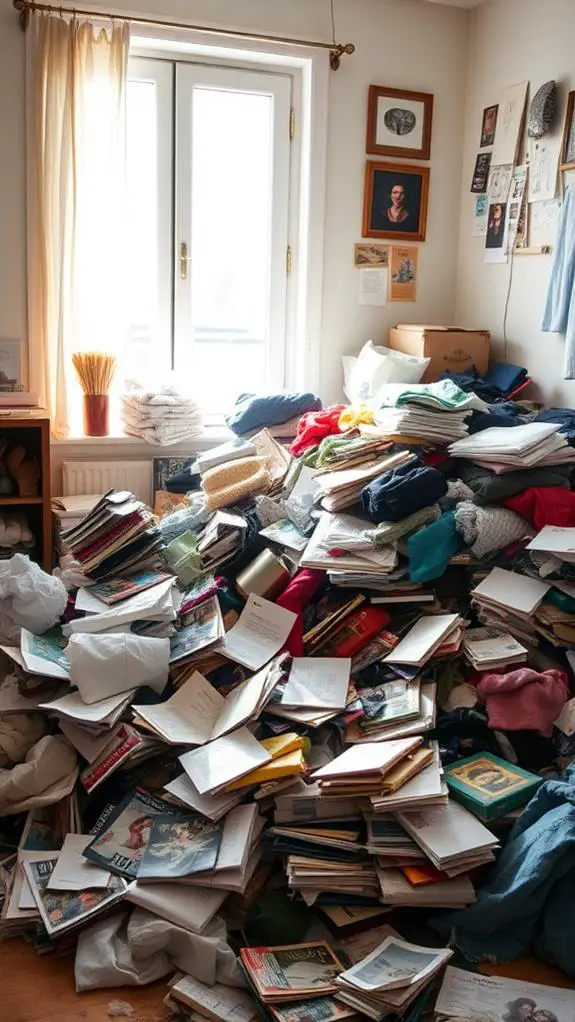 discard unwanted items pile